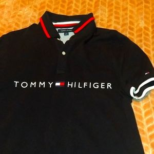 Tommy Hilfiger blk/red medium polo shirt